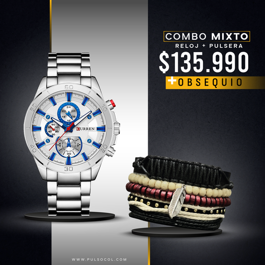 COMBO 550: RELOJ + PULSERA X $ 135.990