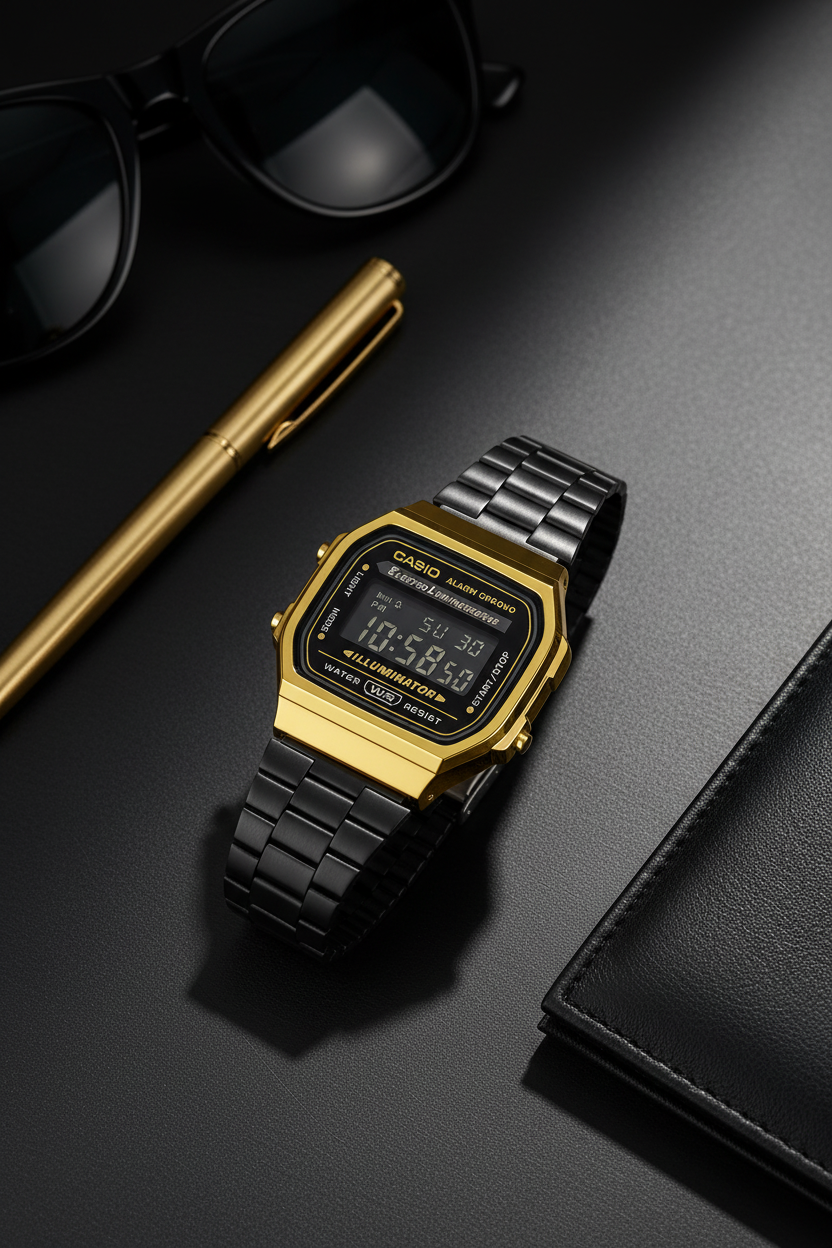 Reloj Casio Vintage A168WEGB-1B Negro