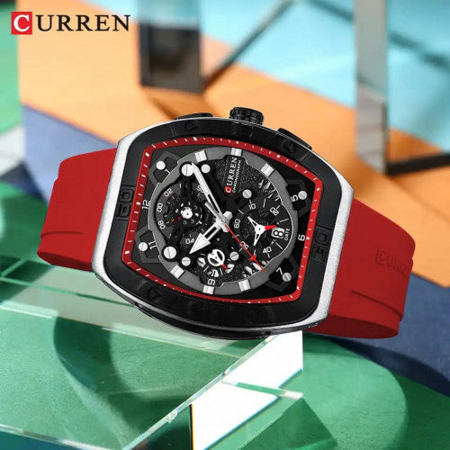 CURREN 8443 PULSO SILICONA ROJO