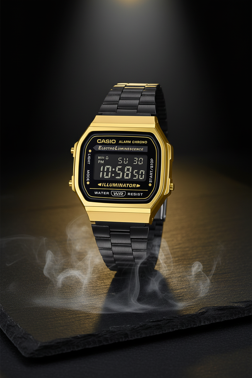 Reloj Casio Vintage A168WEGB-1B Negro