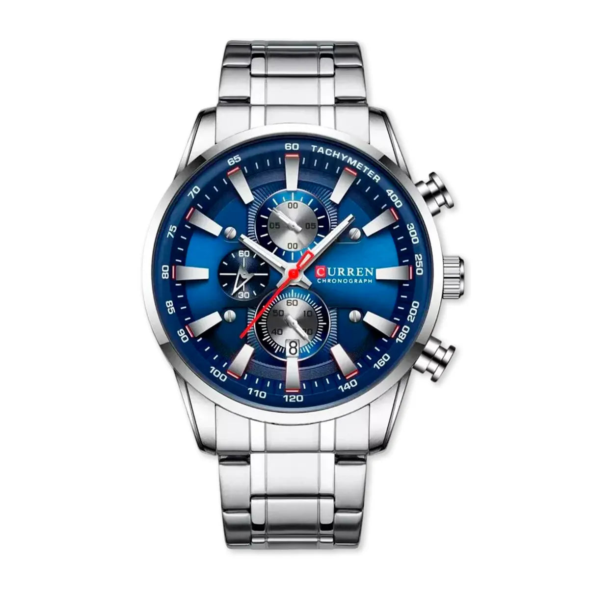 Reloj Curren 8351 Plata Fondo Azul