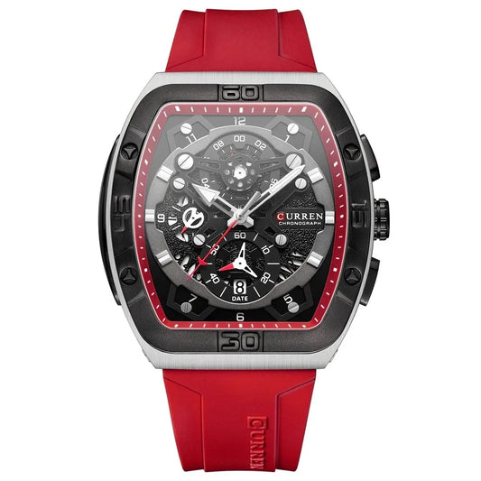 Reloj Curren 8443 Pulso Silicona Rojo