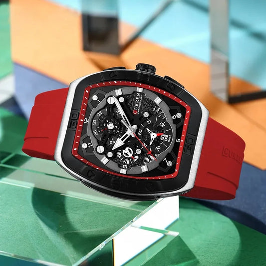 Reloj Curren 8443 Pulso Silicona Rojo
