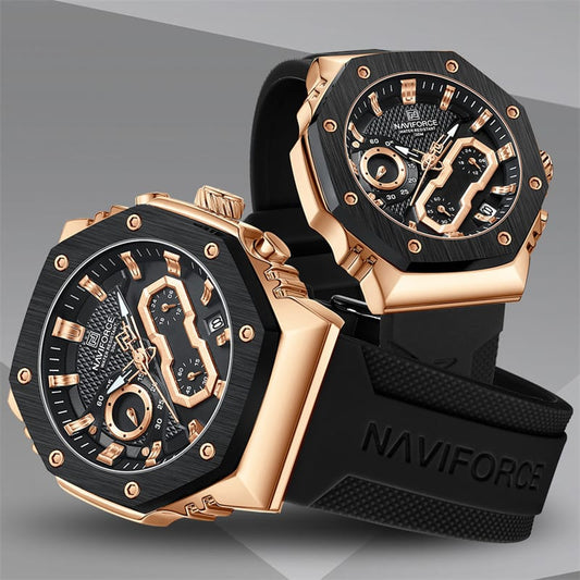 Reloj Naviforce 874 Negro/Dorado L
