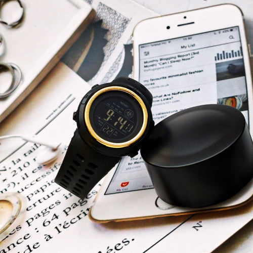 RELOJ SKMEI 1773 NEGRO DORADO PARA NIÑO
