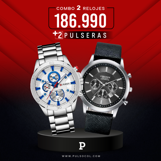 COMBO 347: 2 RELOJES X $186.990