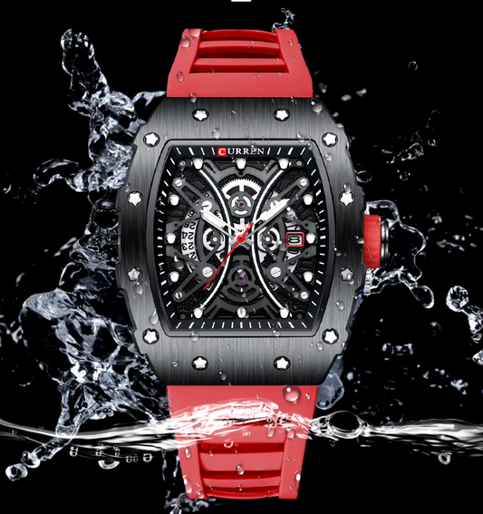 Reloj Curren 8438R Rojo Pulso Silicona