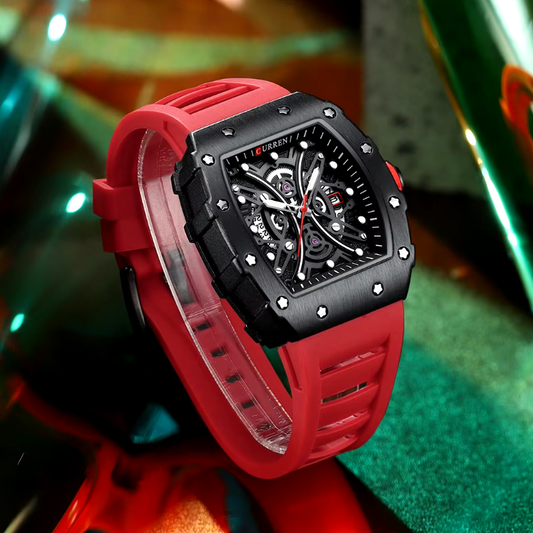 Reloj Curren 8438R Rojo Pulso Silicona