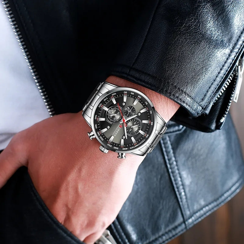 Reloj Curren 8351 Plata Fondo Negro