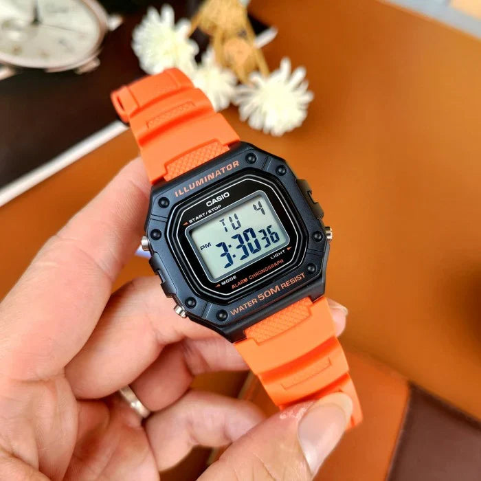 Reloj Casio W-218H-4B2V Naranja