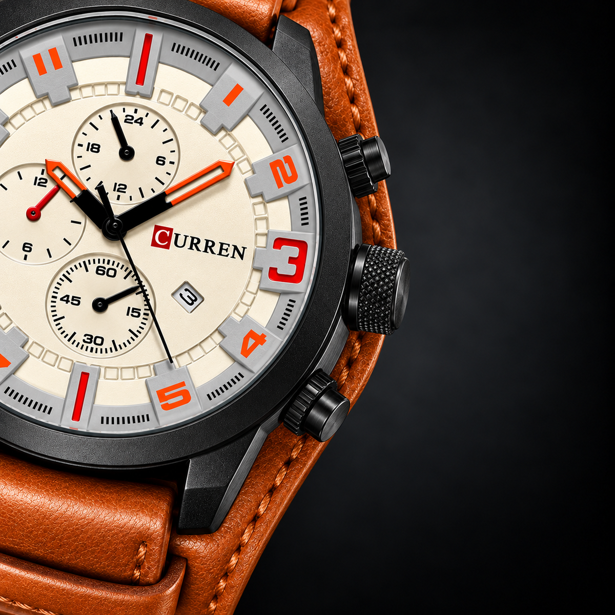 Reloj Curren REF. 419 Miel/Blanco · detalle