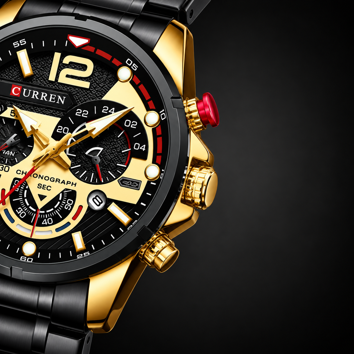 Reloj Curren Ref. 703 Negro/Dorado · detalle