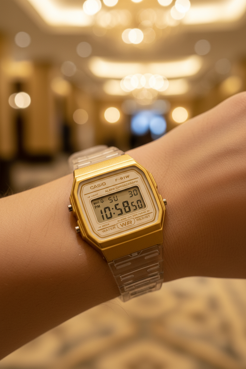 Reloj Casio Vintage F-91WS-7A2 Dorado