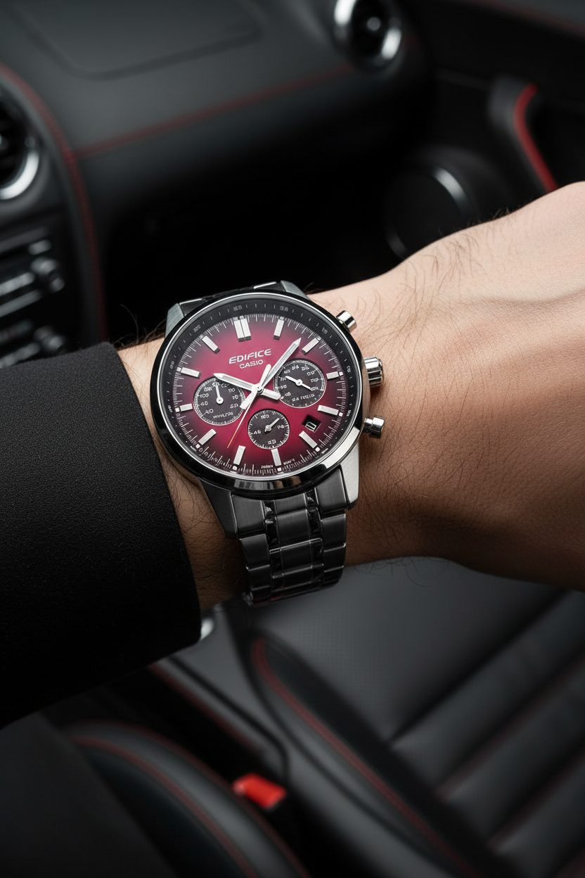 Reloj Casio Edifice EFR-575D-4A Rojo