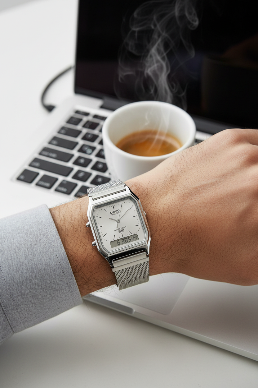 Reloj Casio Vintage AQ-230EM-7A Plateado