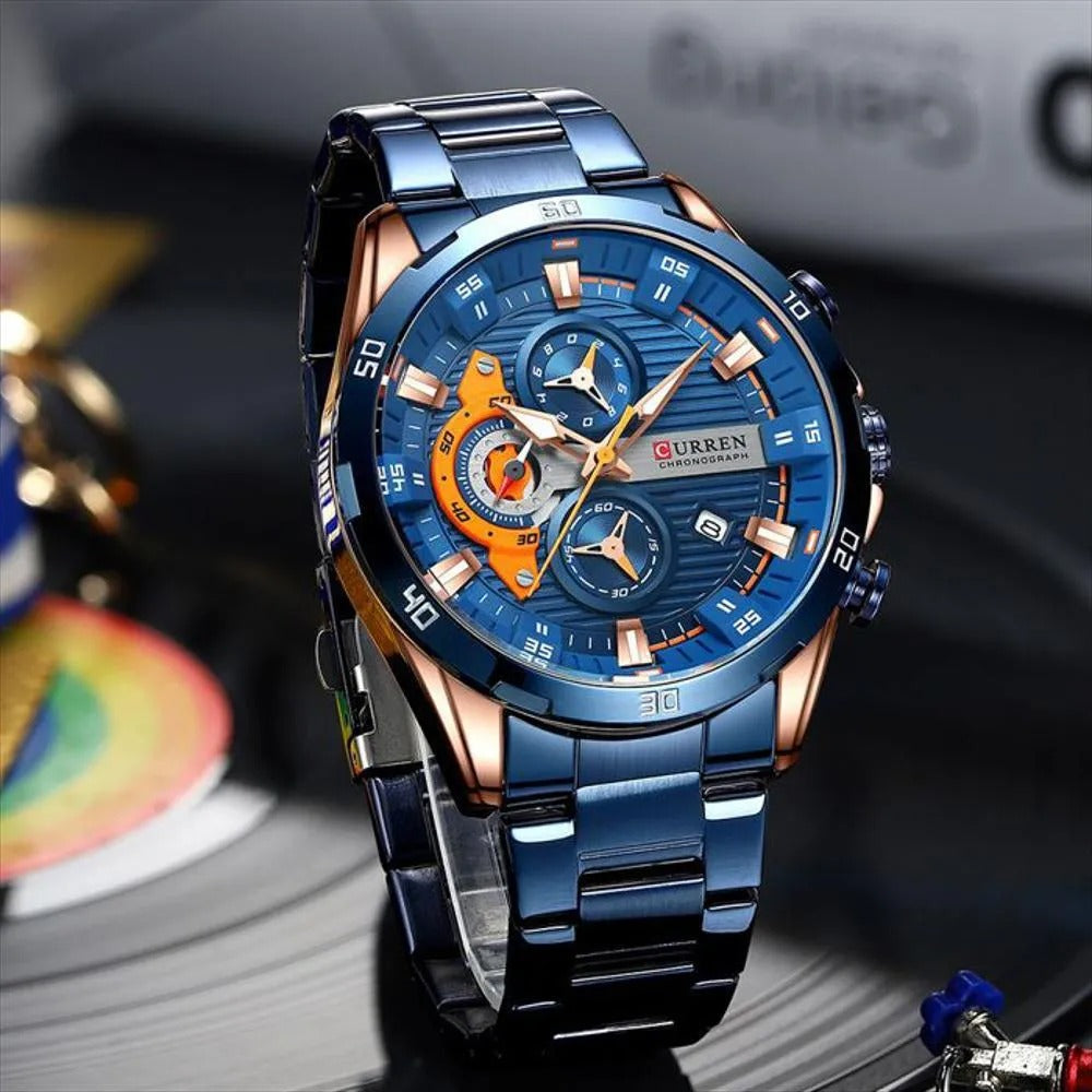 Reloj Curren 8402 Azul Naranja