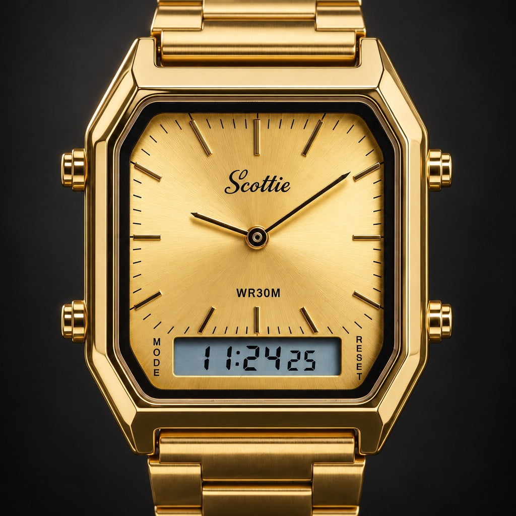 Reloj Scottie 1120 Dorado – detalle del dial