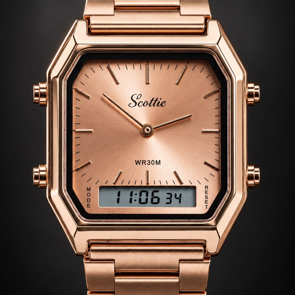 Reloj Scottie 1120 Rosa – detalle del dial