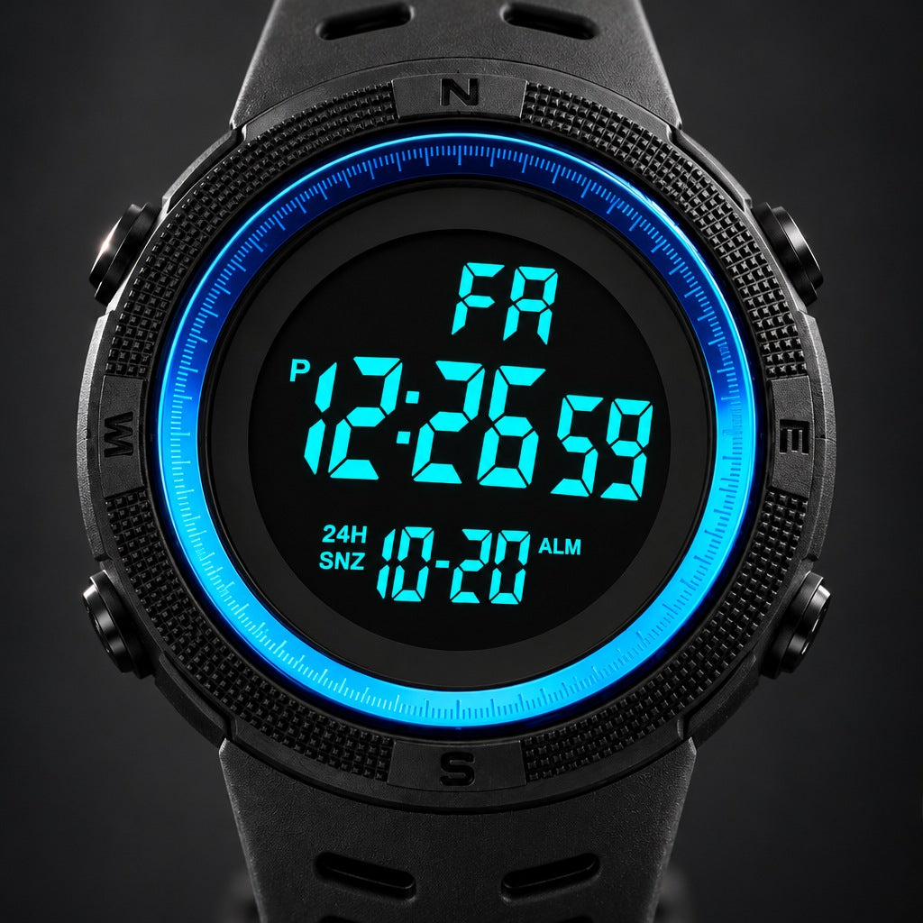 Reloj Skmei 1251 Negro con Azul – detalle del dial