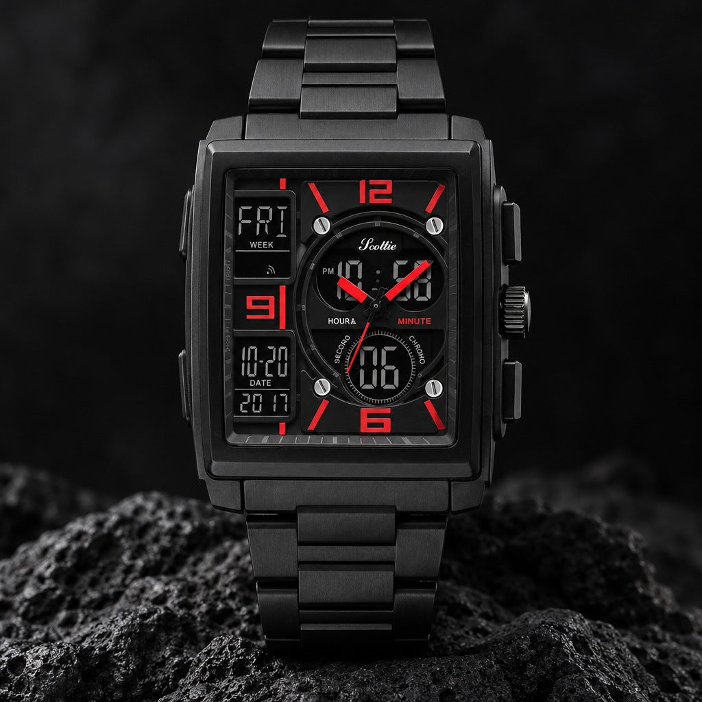 Reloj Scottie 1274 Negro Rojo – foto principal