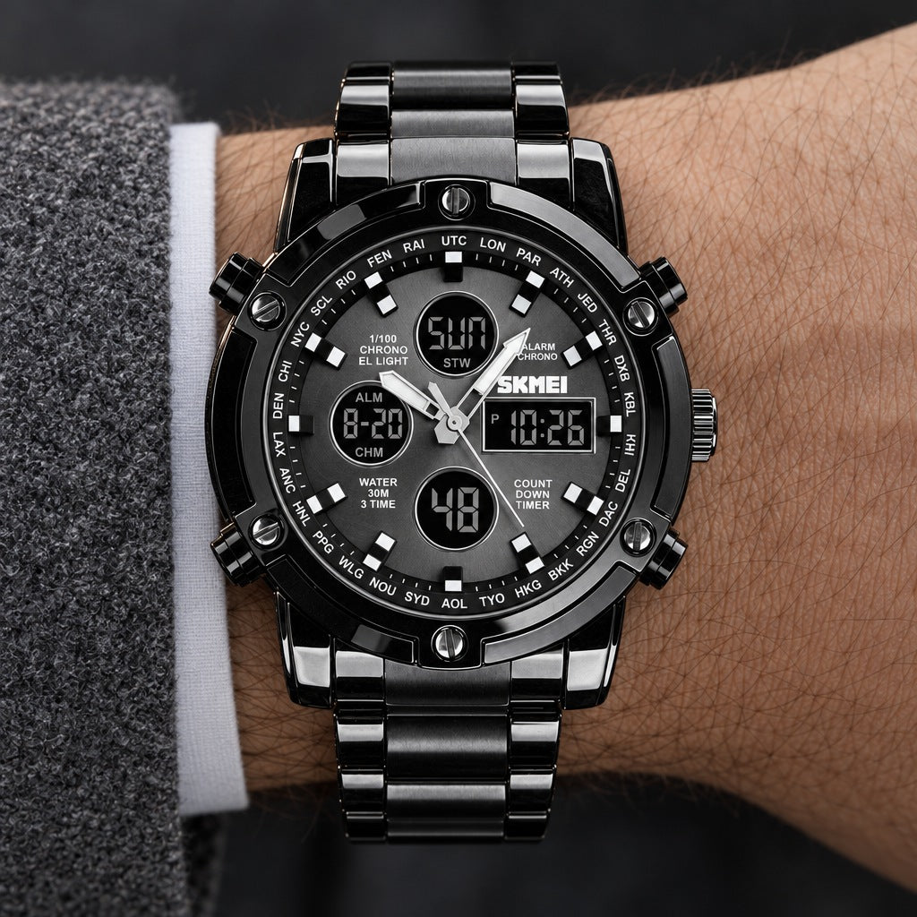 Reloj Scottie 1389 Negro – en la muñeca