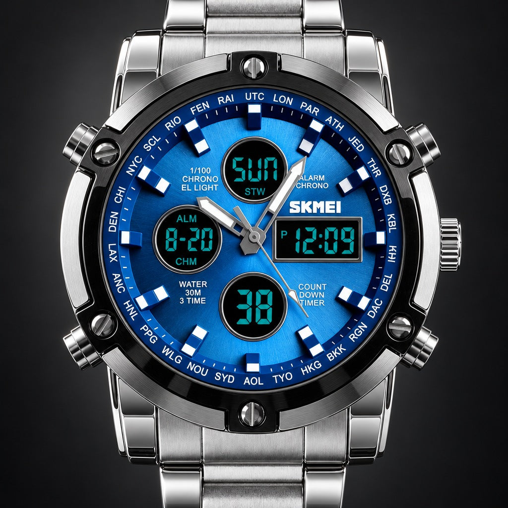 Reloj Scottie 1389 Plata Azul – detalle del dial