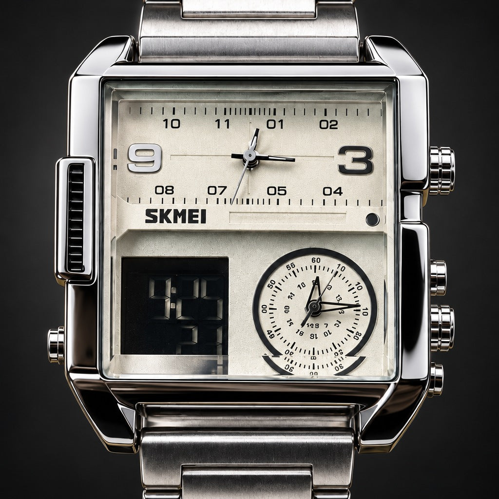 Reloj Skmei 1584 Plateado – detalle del dial