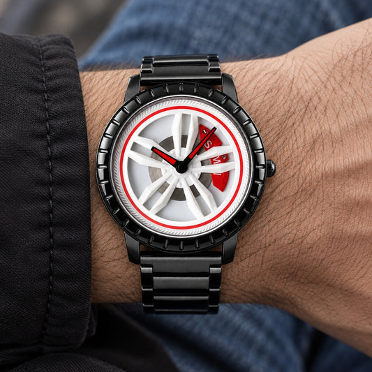 Reloj Scottie 1634 Rin Giratorio Blanco – en la muñeca