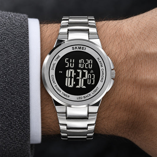 Reloj Skmei 1712 Plateado – en la muñeca