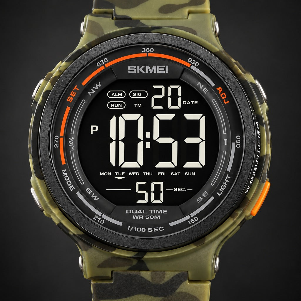 Reloj Scottie 1841 Camuflado Verde – detalle del dial