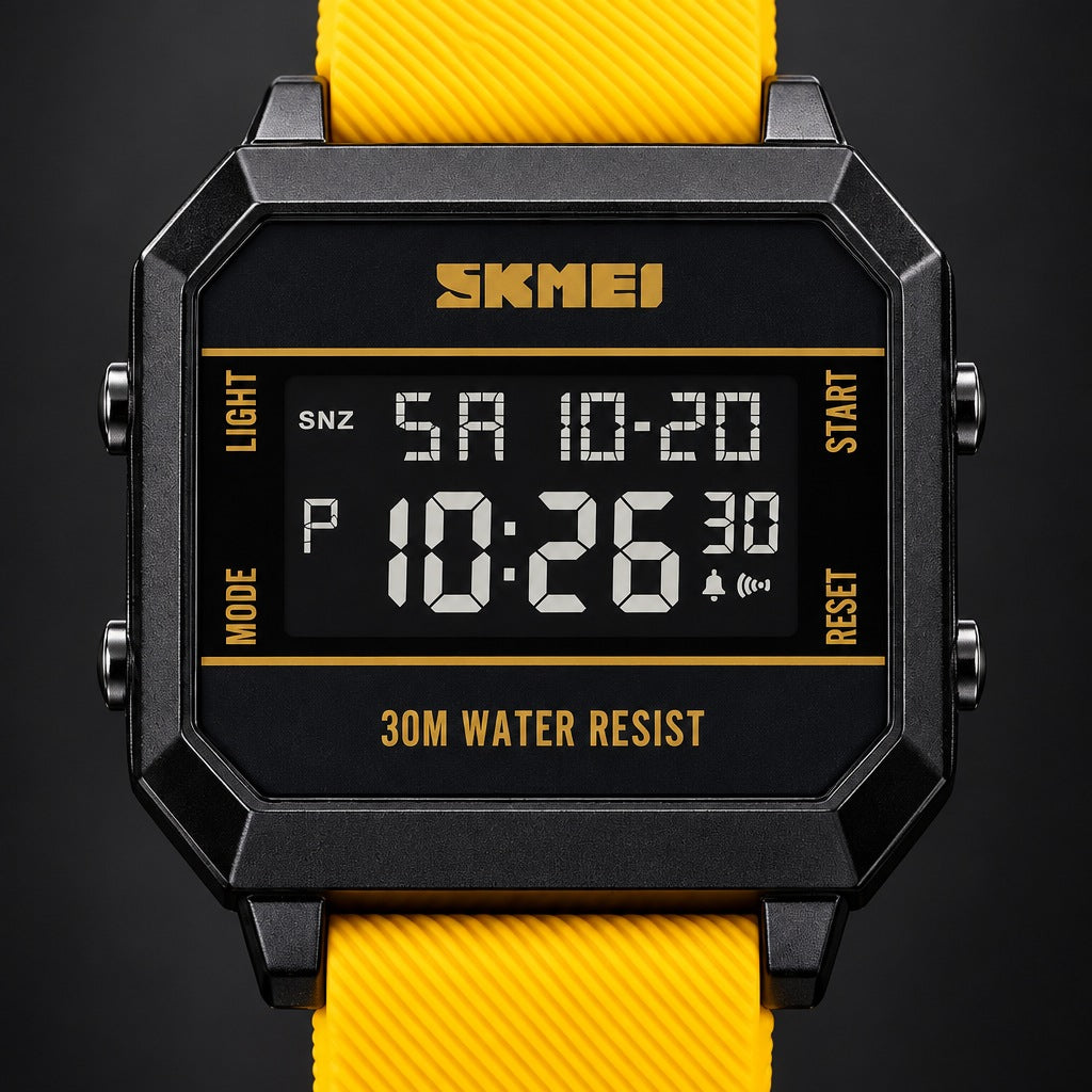 Reloj Skmei Digital Amarillo – detalle del dial