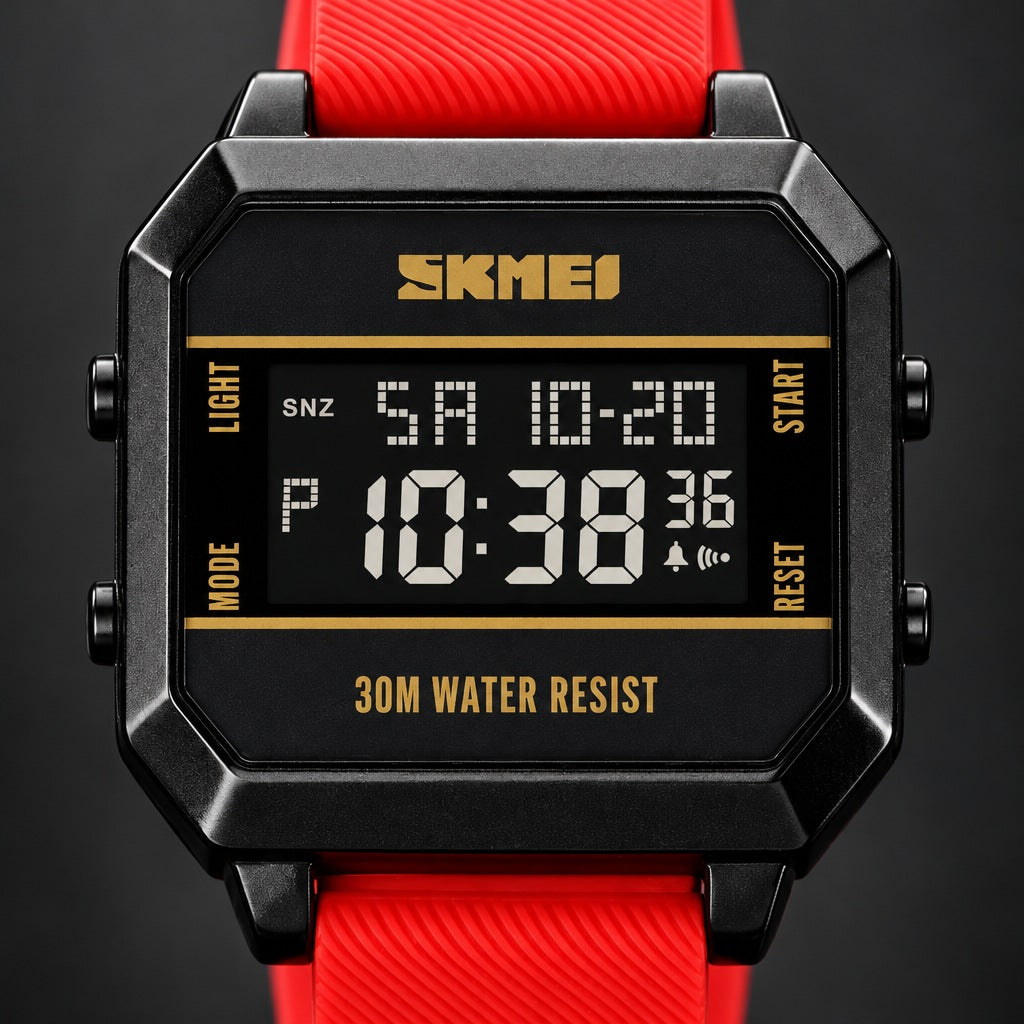 Reloj Skmei Digital Rojo – detalle del dial
