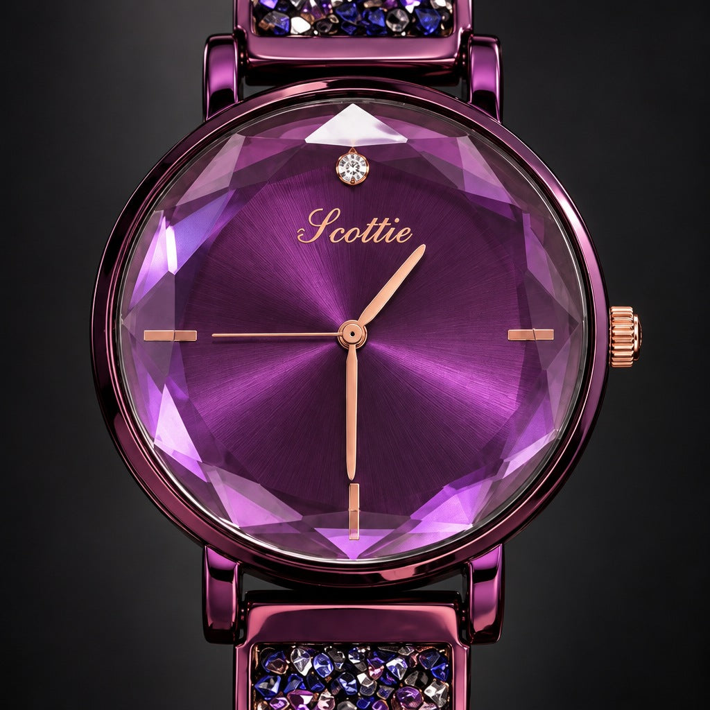 Reloj Scottie Stones Morado – detalle del dial