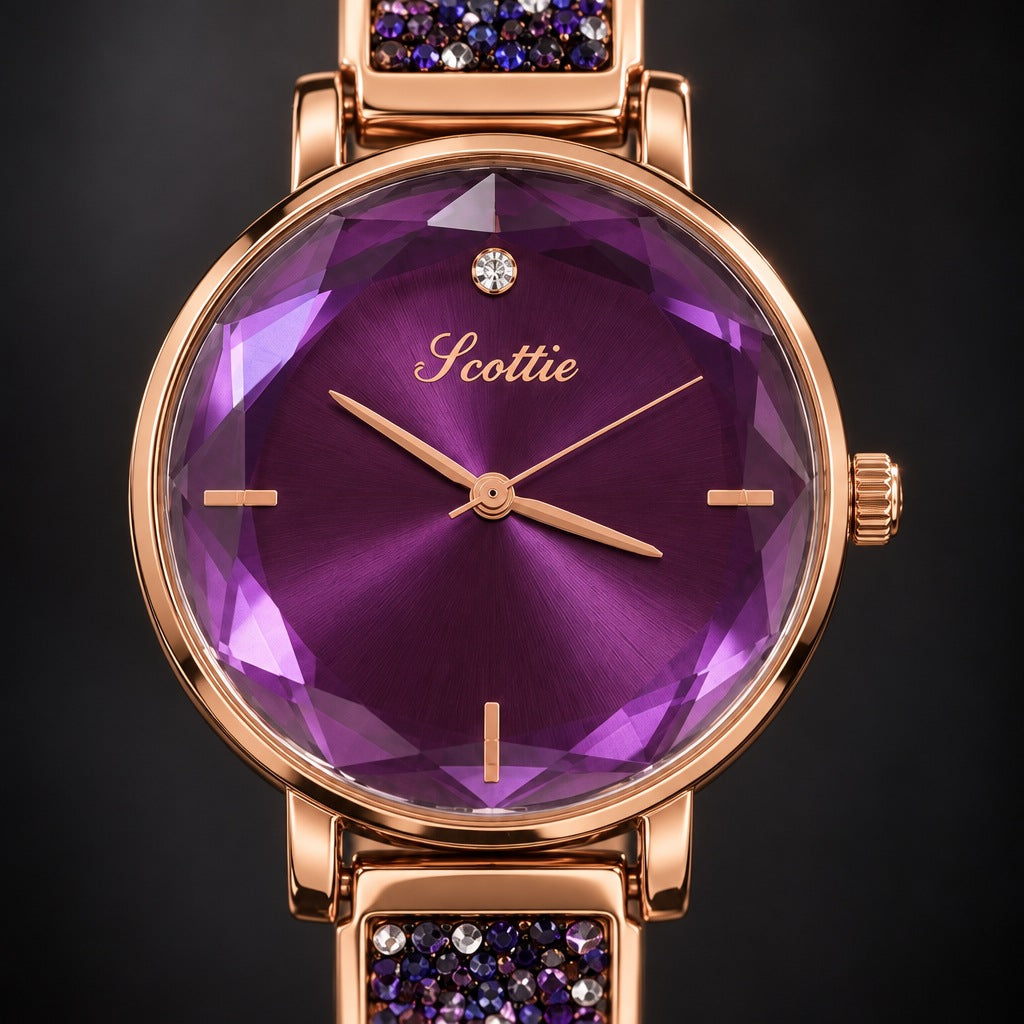 Reloj Scottie Stones Rosa Morado – detalle del dial
