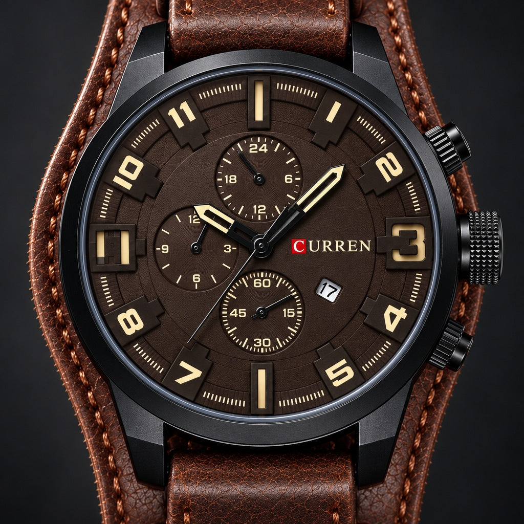 Reloj Curren 8225 Todo Café – detalle del dial