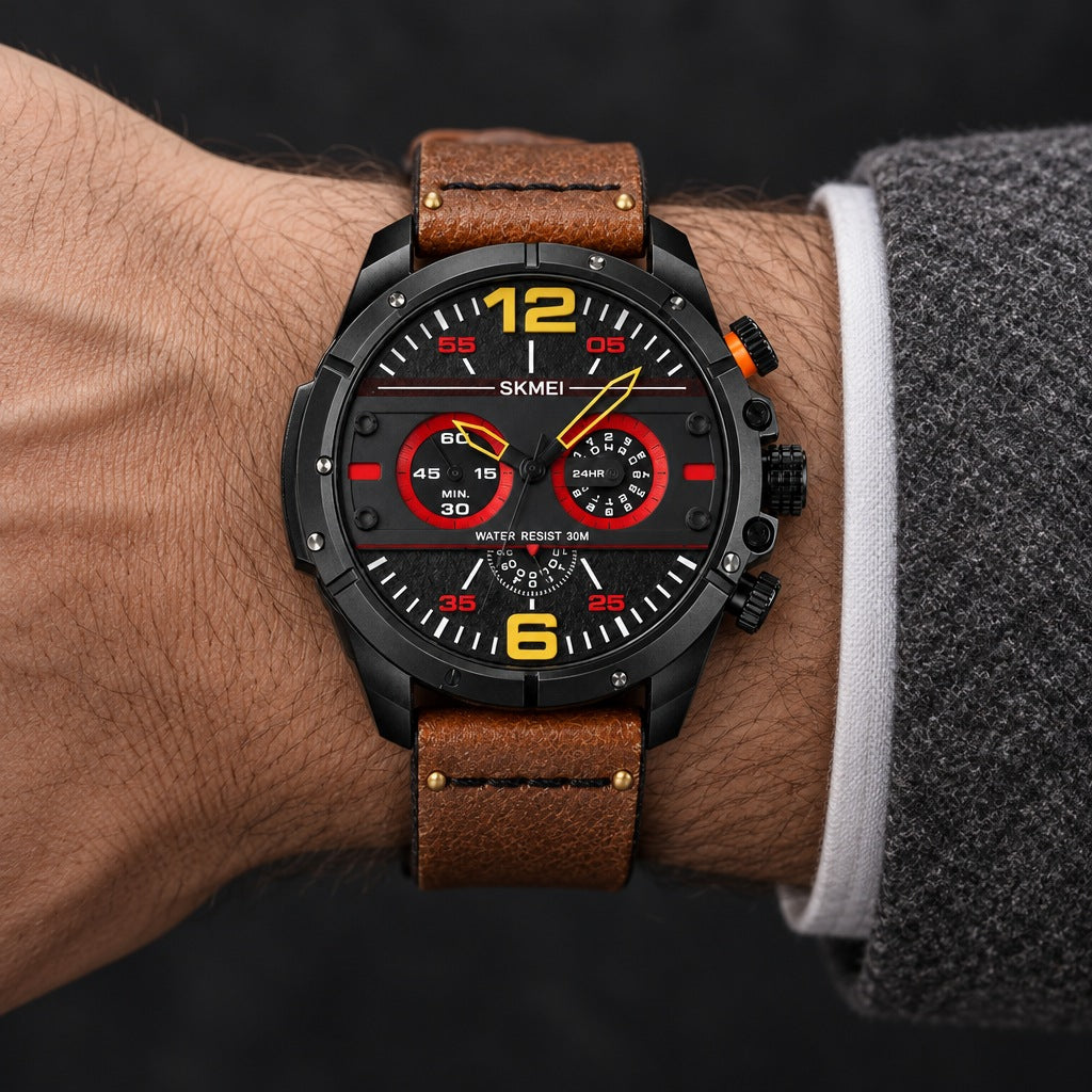 Reloj Skmei 8259 Negro Pulso Café – en la muñeca