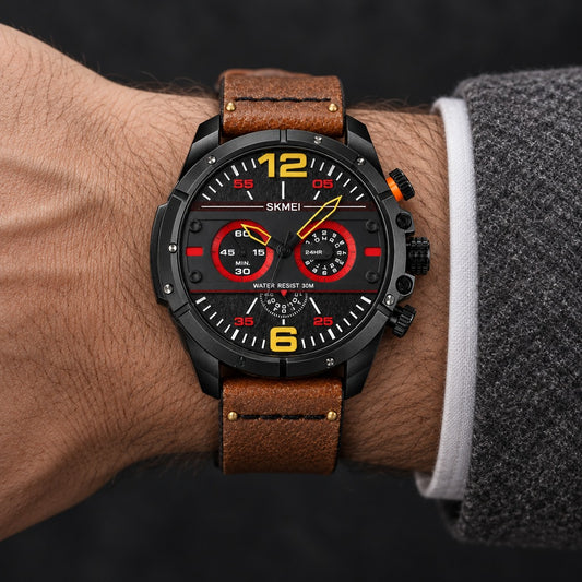 Reloj Skmei 8259 Negro Pulso Café – en la muñeca
