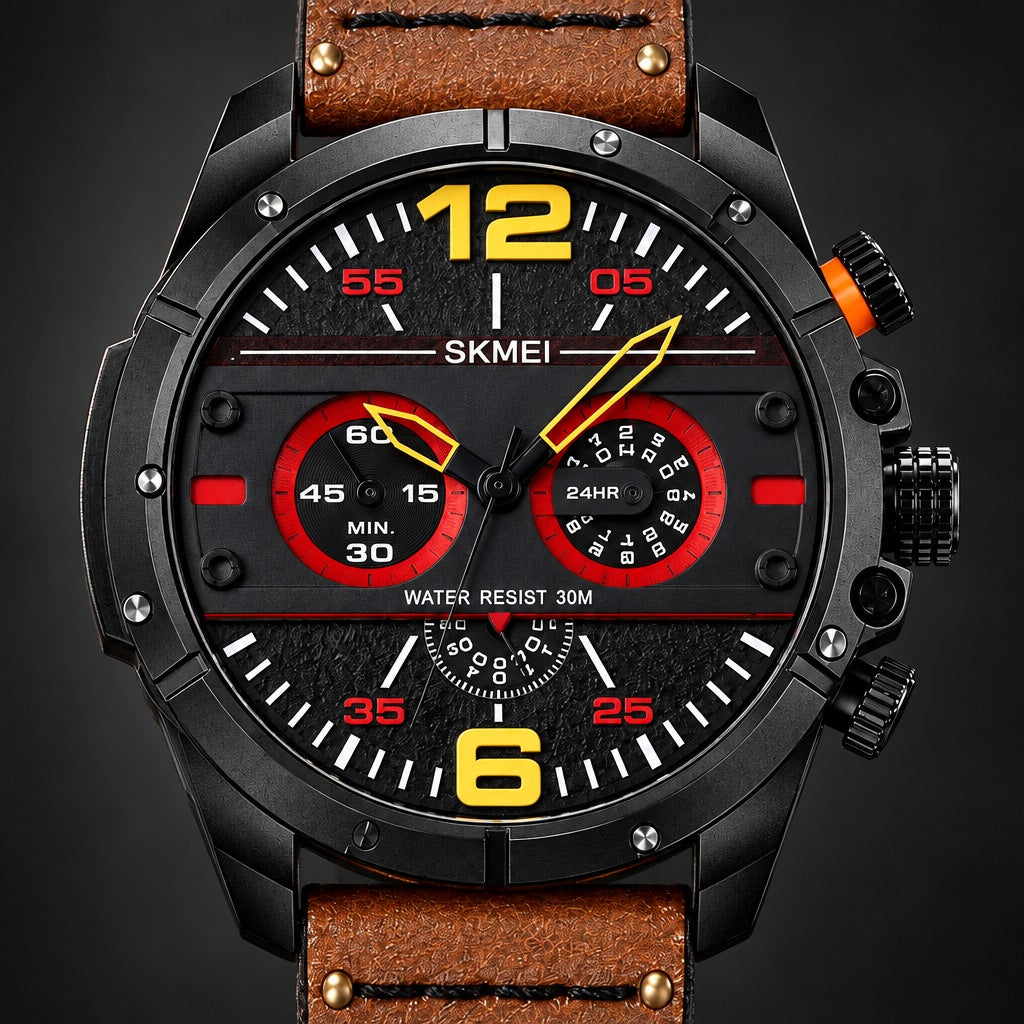 Reloj Skmei 8259 Negro Pulso Café – detalle del dial