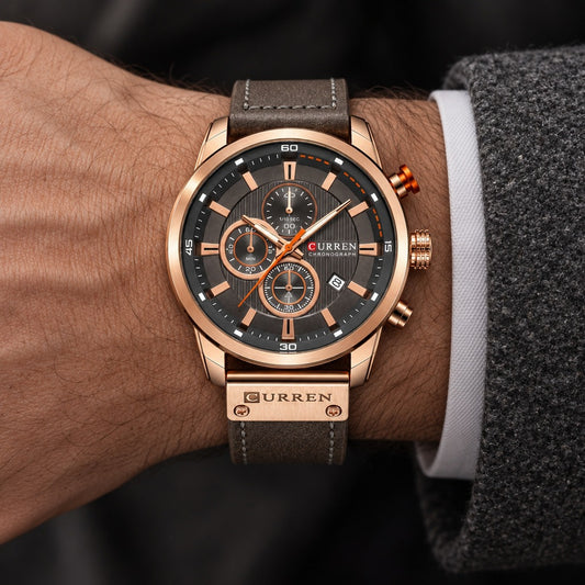 Reloj Curren 8291 Camel – en la muñeca