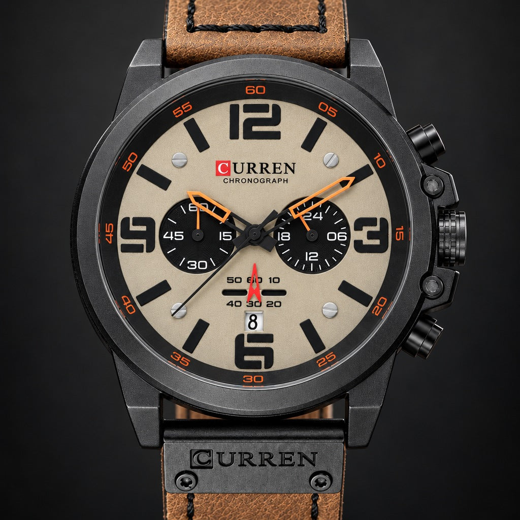 Reloj Curren 8314 Café Claro – detalle del dial