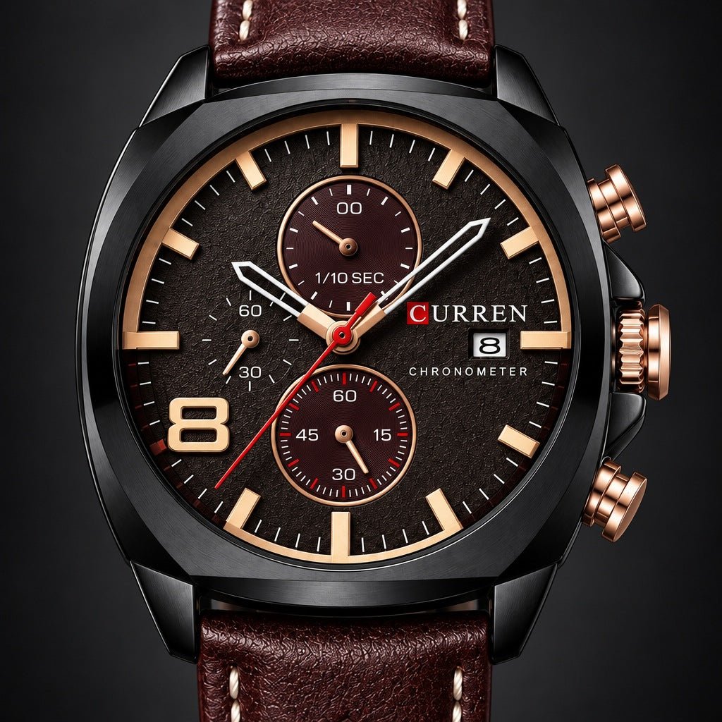 Reloj Curren 8324 Vinotinto – detalle del dial