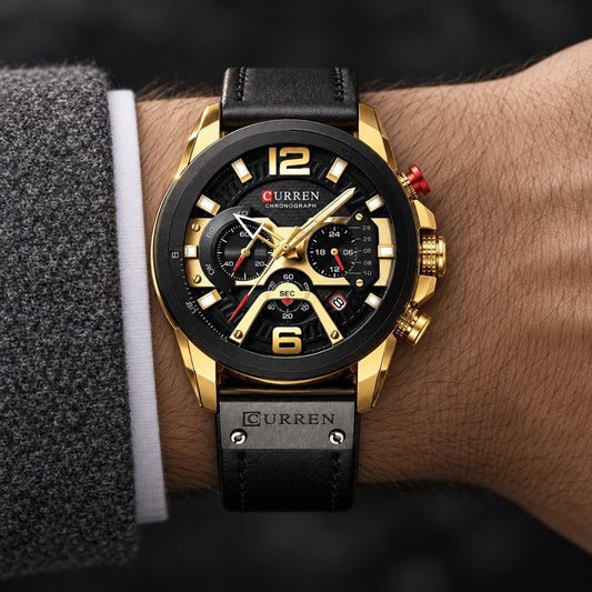 Reloj Curren 8329D Dorado – en la muñeca