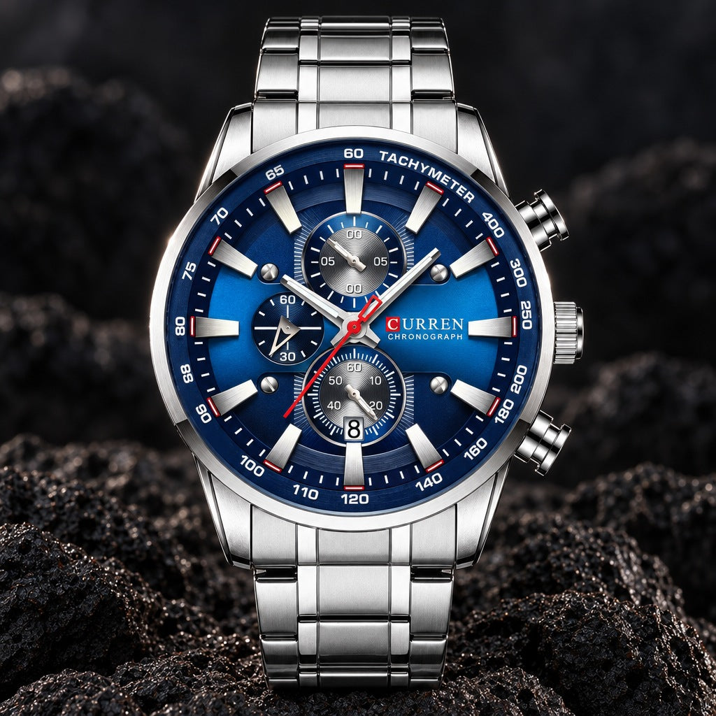 Reloj Curren 8351 Plata Fondo Azul – foto principal