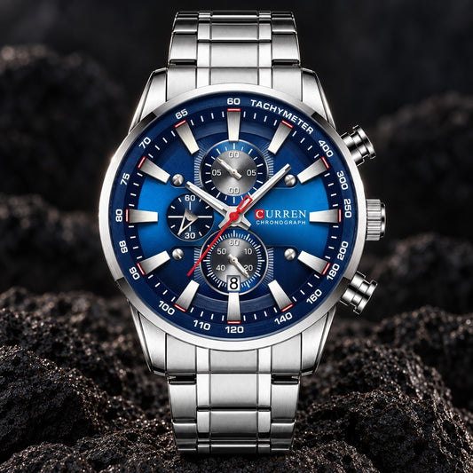 Reloj Curren 8351 Plata Fondo Azul – foto principal