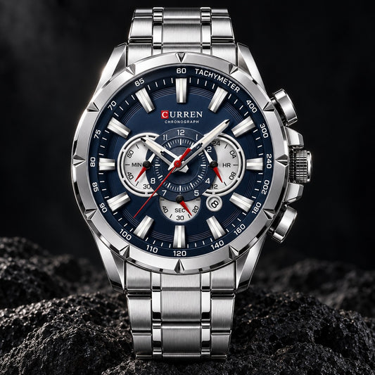 Reloj Curren 8363 Plata Fondo Azul – foto principal