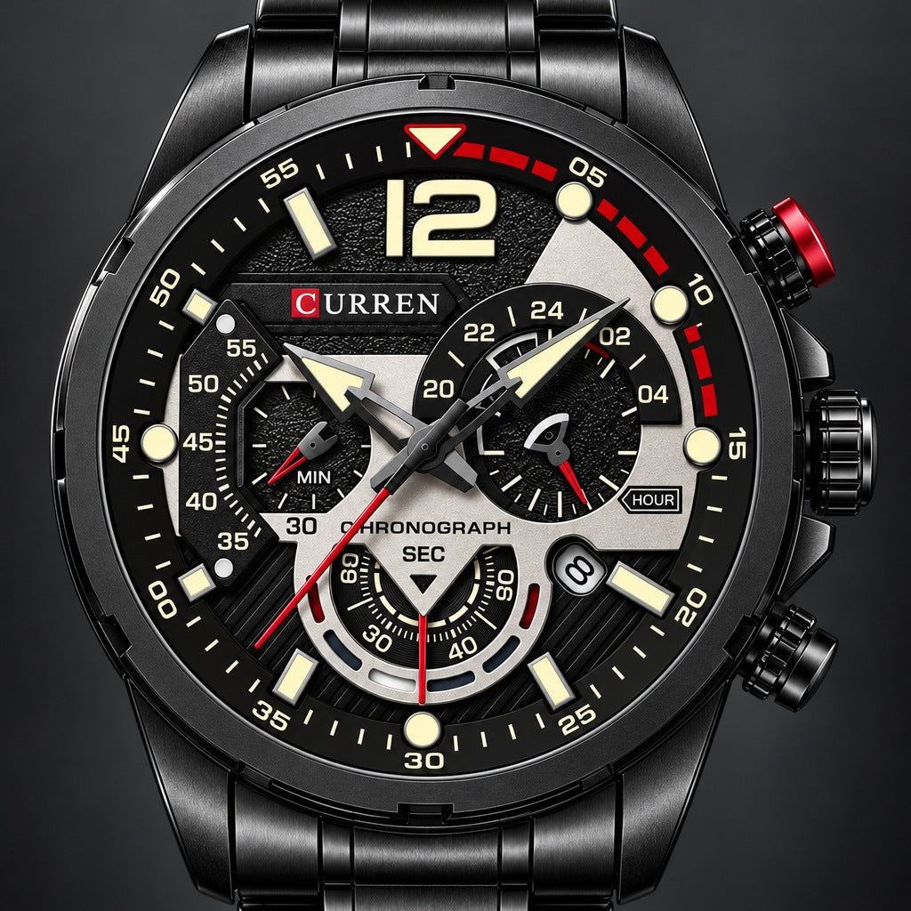 Reloj Curren 8395 Negro – detalle del dial