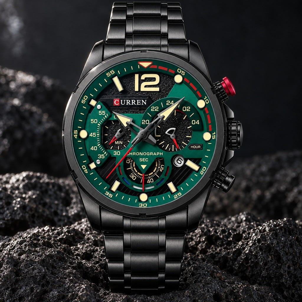 Reloj Curren 8395 Negro Verde – foto principal