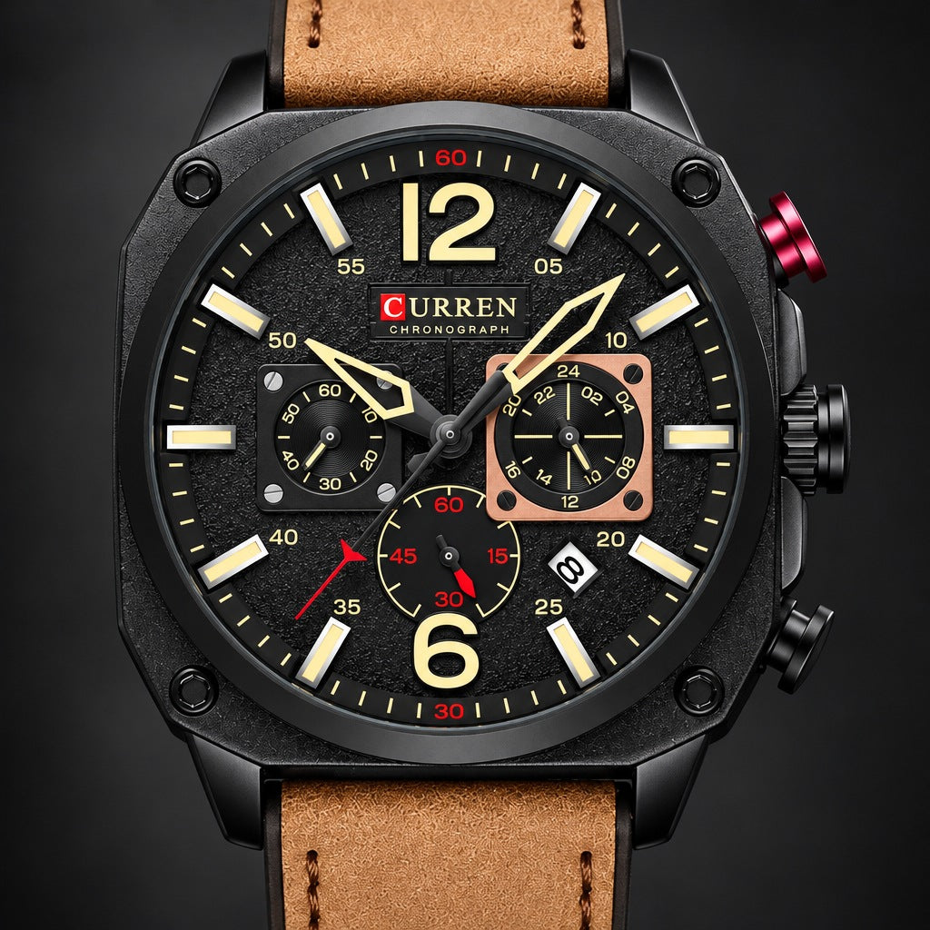 Reloj Curren 8398 Amarillo – detalle del dial