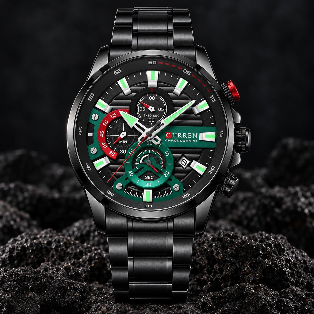 Reloj Curren 8415 Negro Verde – foto principal