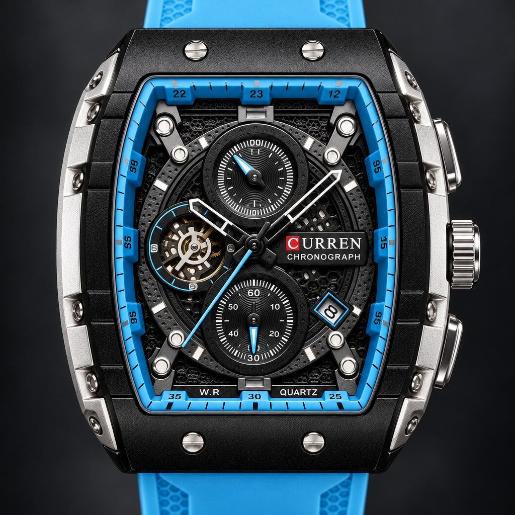 Reloj Curren 8442 Celeste – detalle del dial